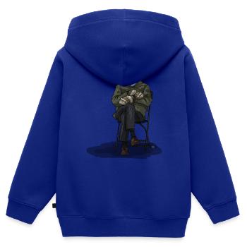 Grandpa on folding chair - Kids Premium Organic Zip-up Hoodie - royal blue - Back - AI Model Kid Male (0cm)