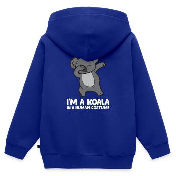 Ich bin ein Koala in einem menschlichen Kostüm - Kinder Premium Organic Zip Hoodie - Royalblau - Hinten - AI Model Kid Male (0cm)