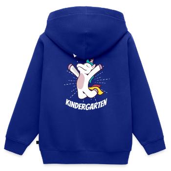 Kindergartenkind Geschenk Kita Kindergarten Start - Kinder Premium Organic Zip Hoodie - Royalblau - Hinten - AI Model Kid Male (0cm)