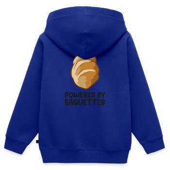 Propulsé par Baguettes Love Baguettes - Sweat Premium à capuche zippé enfant bio - bleu roi - Dos - AI Model Kid Male (0cm)