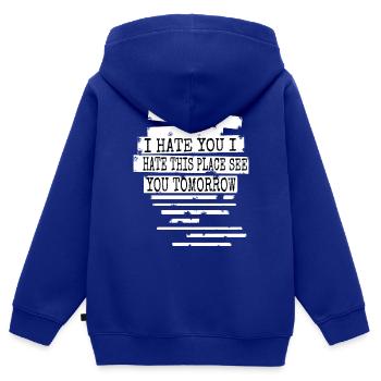 guacamole do you even gym funny sayings team - Sweat Premium à capuche zippé enfant bio - bleu roi - Dos - AI Model Kid Male (0cm)