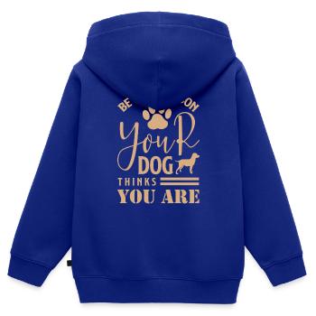 Be The Person Your Dog Thinks You Are 01 - Kinder Premium Organic Zip Hoodie - Royalblau - Hinten - AI Model Kid Male (0cm)