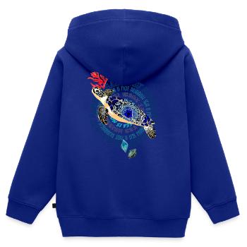 Meer ist kein Müll - Kinder Premium Organic Zip Hoodie - Royalblau - Hinten - AI Model Kid Male (0cm)