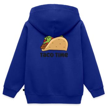 Taco Time Taco Drôle de Taco - Sweat Premium à capuche zippé enfant bio - bleu roi - Dos - AI Model Kid Male (0cm)