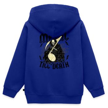 Metal Till Death Heavy Metal Band Death Metal - Kinder Premium Organic Zip Hoodie - Royalblau - Hinten - AI Model Kid Male (0cm)
