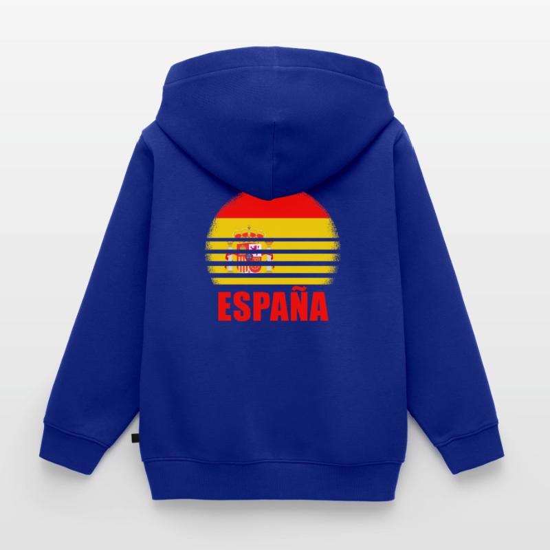 Spain Spanish Flag USA Mallorca Madrid Ameri Kids Premium Organic Zip-up Hoodie