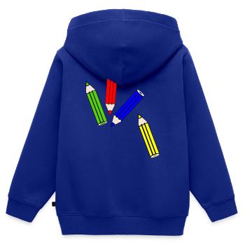 Buntstife - Kinder Premium Organic Zip Hoodie - Royalblau - Hinten - AI Model Kid Male (0cm)