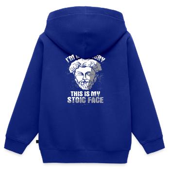 Stoischer Philosoph Marcus Aurelius Stoiker - Kinder Premium Organic Zip Hoodie - Royalblau - Hinten - AI Model Kid Male (0cm)