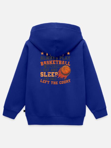 Basketballspieler lieben Basketball-Fans - Premium børne zip-hættetrøje økologisk - kongeblå