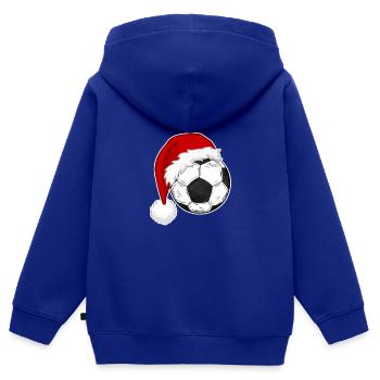 Weihnachten Fußballspieler Fußballfans - Kinder Premium Organic Zip Hoodie - Royalblau - Hinten - AI Model Kid Male (0cm)