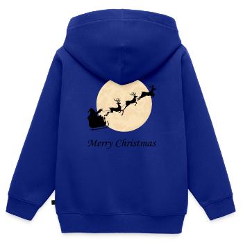 Rentierschlitten, Weihnachten, Rentiere - Kinder Premium Organic Zip Hoodie - Royalblau - Hinten - AI Model Kid Male (0cm)