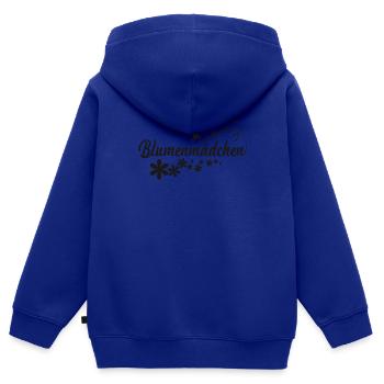 Blumenmädchen schwarze Blumen - Kinder Premium Organic Zip Hoodie - Royalblau - Hinten - AI Model Kid Male (0cm)