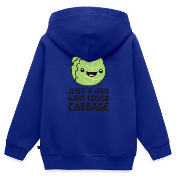 Nur ein Mädchen, das den Kohl liebt - Kinder Premium Organic Zip Hoodie - Royalblau - Hinten - AI Model Kid Male (0cm)