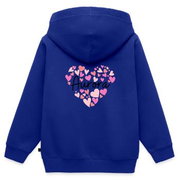 Ich liebe Aurora - Kinder Premium Organic Zip Hoodie - Royalblau - Hinten - AI Model Kid Male (0cm)