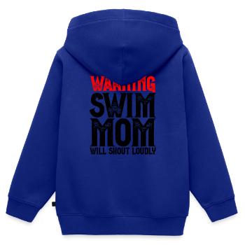 Warning Swim Mom Will Shout Loudly 4 - Kinder Premium Organic Zip Hoodie - Royalblau - Hinten - AI Model Kid Male (0cm)