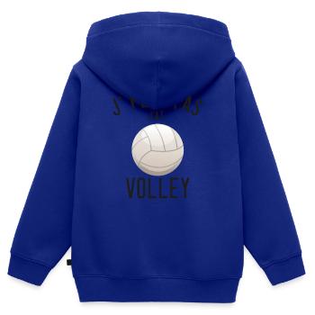 Je peux pas j'ai volley - Sweat Premium à capuche zippé enfant bio - bleu roi - Dos - AI Model Kid Male (0cm)