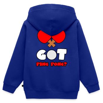 J'ai le ping-pong en moi - Sweat Premium à capuche zippé enfant bio - bleu roi - Dos - AI Model Kid Male (0cm)