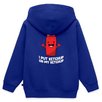 Lustiger Ketchup Ich mache Ketchup auf meinen - Kinder Premium Organic Zip Hoodie - Royalblau - Hinten - AI Model Kid Male (0cm)