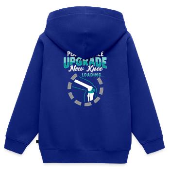 Genou artificiel - Sweat Premium à capuche zippé enfant bio - bleu roi - Dos - AI Model Kid Male (0cm)