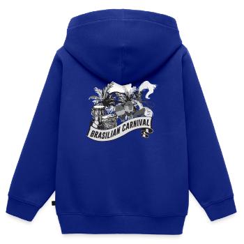 Brésil - Sweat Premium à capuche zippé enfant bio - bleu roi - Dos - AI Model Kid Male (0cm)