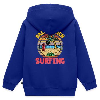 Palmen - Kinder Premium Organic Zip Hoodie - Royalblau - Hinten - AI Model Kid Male (0cm)