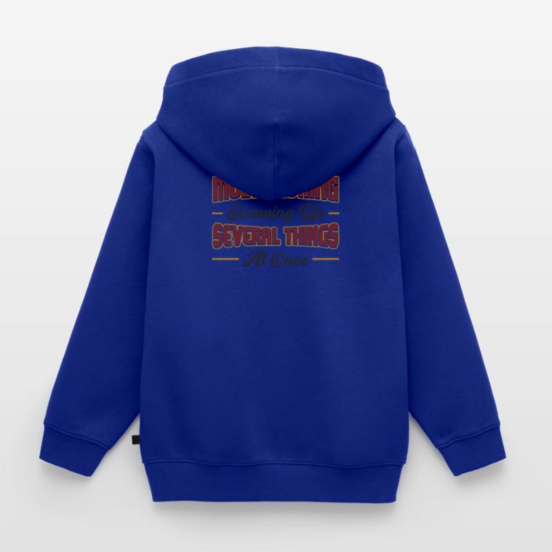 Multitasking Multiple Things Kids Premium Organic Zip-up Hoodie