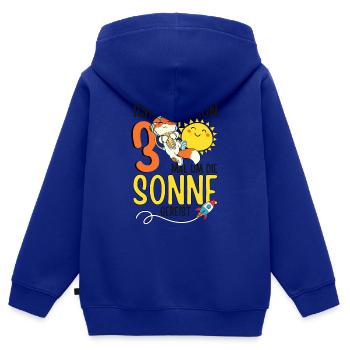 Süßer Fuchs Astronaut 3. Geburtstag Sonne Rakete - Kinder Premium Organic Zip Hoodie - Royalblau - Hinten - AI Model Kid Male (0cm)