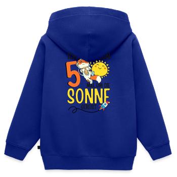 Süßer Fuchs Astronaut 5. Geburtstag Sonne Rakete - Kinder Premium Organic Zip Hoodie - Royalblau - Hinten - AI Model Kid Male (0cm)