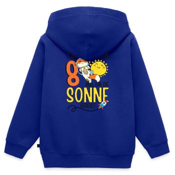 Süßer Fuchs Astronaut 8. Geburtstag Sonne Rakete - Kinder Premium Organic Zip Hoodie - Royalblau - Hinten - AI Model Kid Male (0cm)