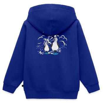 Seevögel Blaufußtölpel - Kinder Premium Organic Zip Hoodie - Royalblau - Hinten - AI Model Kid Male (0cm)