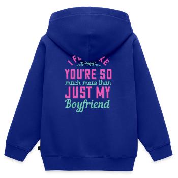 Ich habe das Gefühl, dass du so viel mehr bist als nur mein - Kinder Premium Organic Zip Hoodie - Royalblau - Hinten - AI Model Kid Male (0cm)
