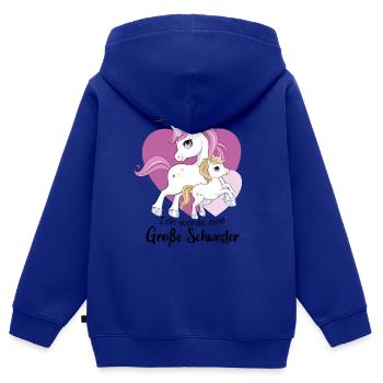 Ich Werde Eine Große Schwester 2023 - Kinder Premium Organic Zip Hoodie - Royalblau - Hinten - AI Model Kid Male (0cm)