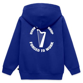 Harfe Musik Instrumente Harfenspieler Instrument - Kinder Premium Organic Zip Hoodie - Royalblau - Hinten - AI Model Kid Male (0cm)