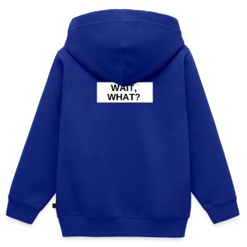Moment, was? Zitat niedliche ästhetische Memes trendy - Kinder Premium Organic Zip Hoodie - Royalblau - Hinten - AI Model Kid Male (0cm)