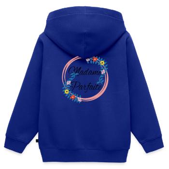 Perfekte Frau - Kinder Premium Organic Zip Hoodie - Royalblau - Hinten - AI Model Kid Male (0cm)