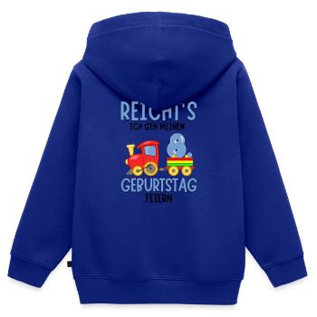 8. Geburtstag Geburtstagsgeschenk mit Eisenbahn - Kinder Premium Organic Zip Hoodie - Royalblau - Hinten - AI Model Kid Male (0cm)