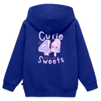 4. Geburtstag Kawaii Eis Geschenkidee für Mädchen - Kinder Premium Organic Zip Hoodie - Royalblau - Hinten - AI Model Kid Male (0cm)