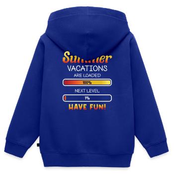 Ferien Urlaub Schulfrei Schulferien Sommerferien - Kinder Premium Organic Zip Hoodie - Royalblau - Hinten - AI Model Kid Male (0cm)