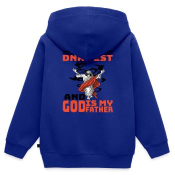 I Took A DNA Test And God Is My Father 18 - Kinder Premium Organic Zip Hoodie - Royalblau - Hinten - AI Model Kid Male (0cm)