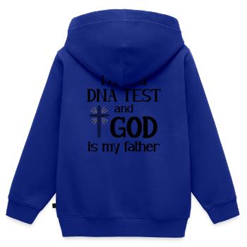 I Took A DNA Test And God Is My Father 8 - Kinder Premium Organic Zip Hoodie - Royalblau - Hinten - AI Model Kid Male (0cm)