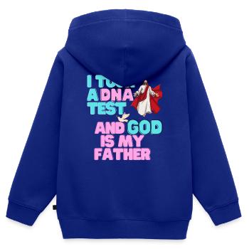 I Took A DNA Test And God Is My Father 25 - Kinder Premium Organic Zip Hoodie - Royalblau - Hinten - AI Model Kid Male (0cm)