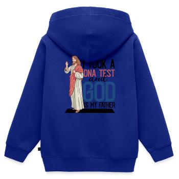I Took A DNA Test And God Is My Father 20 - Kinder Premium Organic Zip Hoodie - Royalblau - Hinten - AI Model Kid Male (0cm)