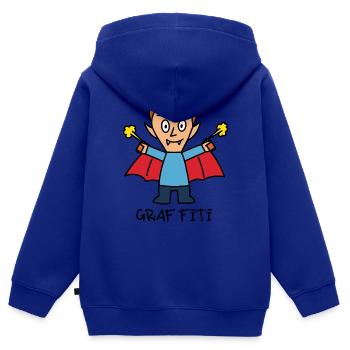 Graffiti - Kinder Premium Organic Zip Hoodie - Royalblau - Hinten - AI Model Kid Male (0cm)