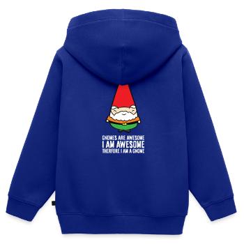 Gnome sind fantastisch. Ich bin fantastisch, also - Kinder Premium Organic Zip Hoodie - Royalblau - Hinten - AI Model Kid Male (0cm)