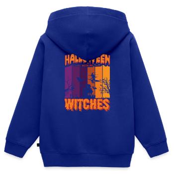 Happy Halloween Party Hexe Fledermaus Grusel Spuk - Kinder Premium Organic Zip Hoodie - Royalblau - Hinten - AI Model Kid Male (0cm)