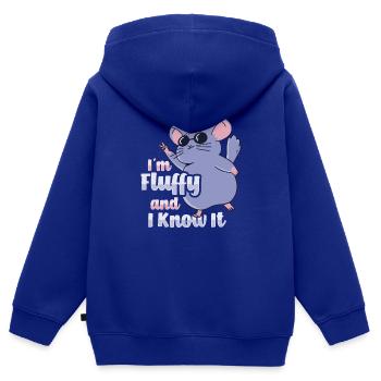 Flauschiges Chinchilla - Kinder Premium Organic Zip Hoodie - Royalblau - Hinten - AI Model Kid Male (0cm)