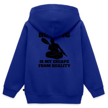 Rameurs drôles de club d’aviron rameur disant rameur - Sweat Premium à capuche zippé enfant bio - bleu roi - Dos - AI Model Kid Male (0cm)