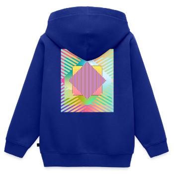 Moderne Kunst Grafik-Design 1 formen Linien Farben - Kinder Premium Organic Zip Hoodie - Royalblau - Hinten - AI Model Kid Male (0cm)