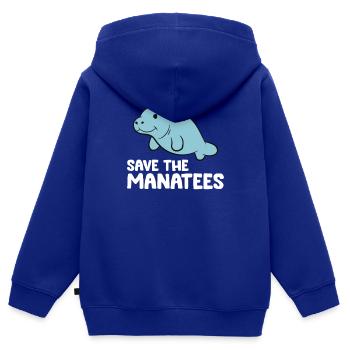 Seekühe Ozean Meerestiere Rettet die Seekühe - Kinder Premium Organic Zip Hoodie - Royalblau - Hinten - AI Model Kid Male (0cm)