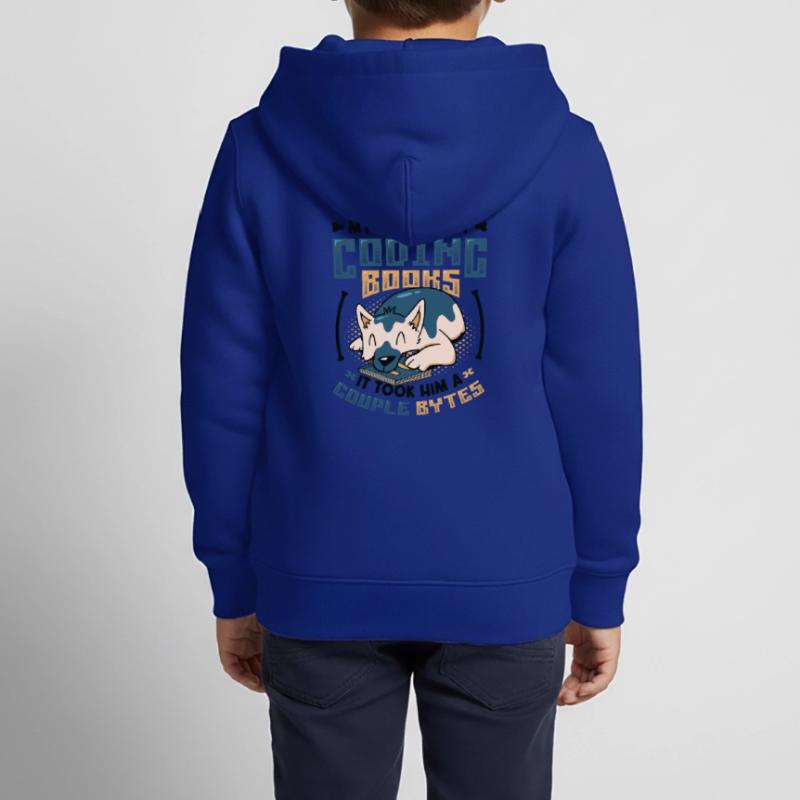 Dog Bytes Code Programmation de blagues informatiques Sweat Premium à capuche zippé enfant bio